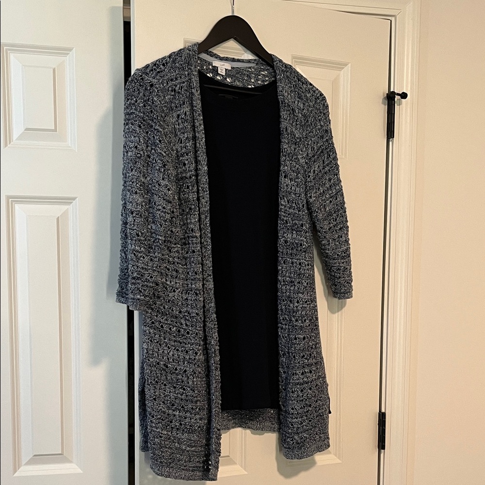 J. Jill Blue Open-Front Cardigan and Navy Tank Set
